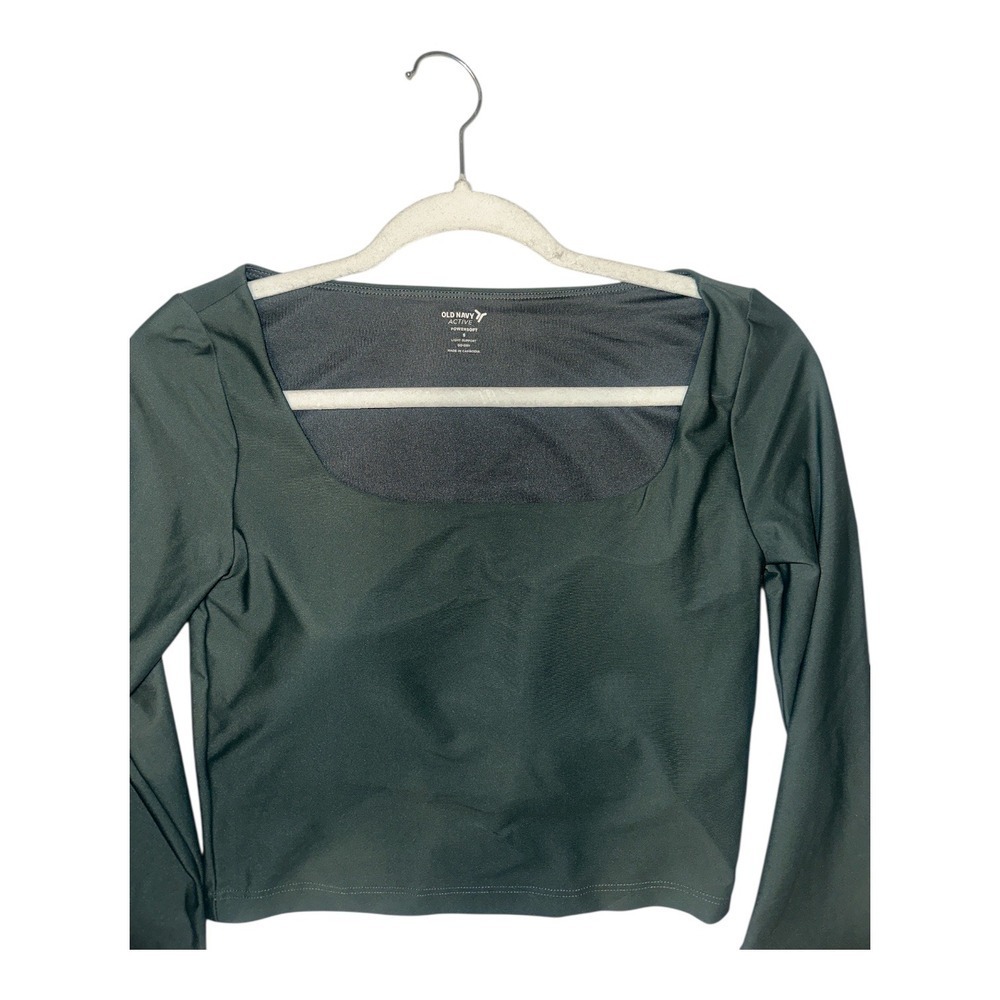 Old Navy Power Soft Green Long Sleeve Crop Top, Womens Small - Picture 4 of 7